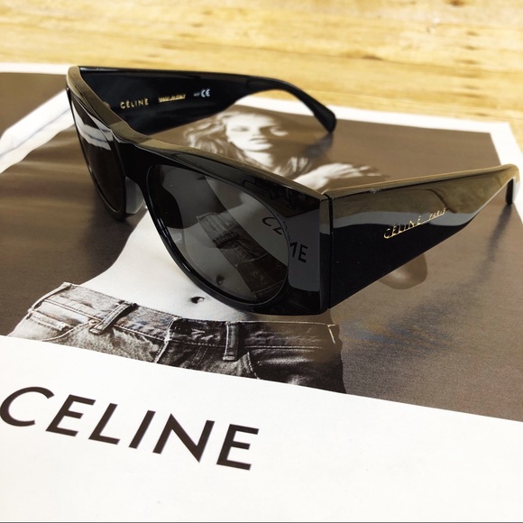 Celine Accessories - Celine Black Oval Acetate Sunglasses